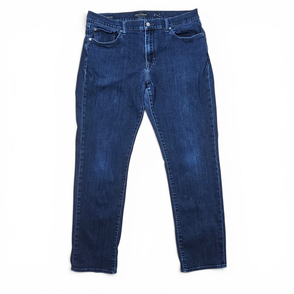 LUCKY BRAND 410 Athletic Slim Jeans Men's 38x34 Dark Wash Minimalist Casual